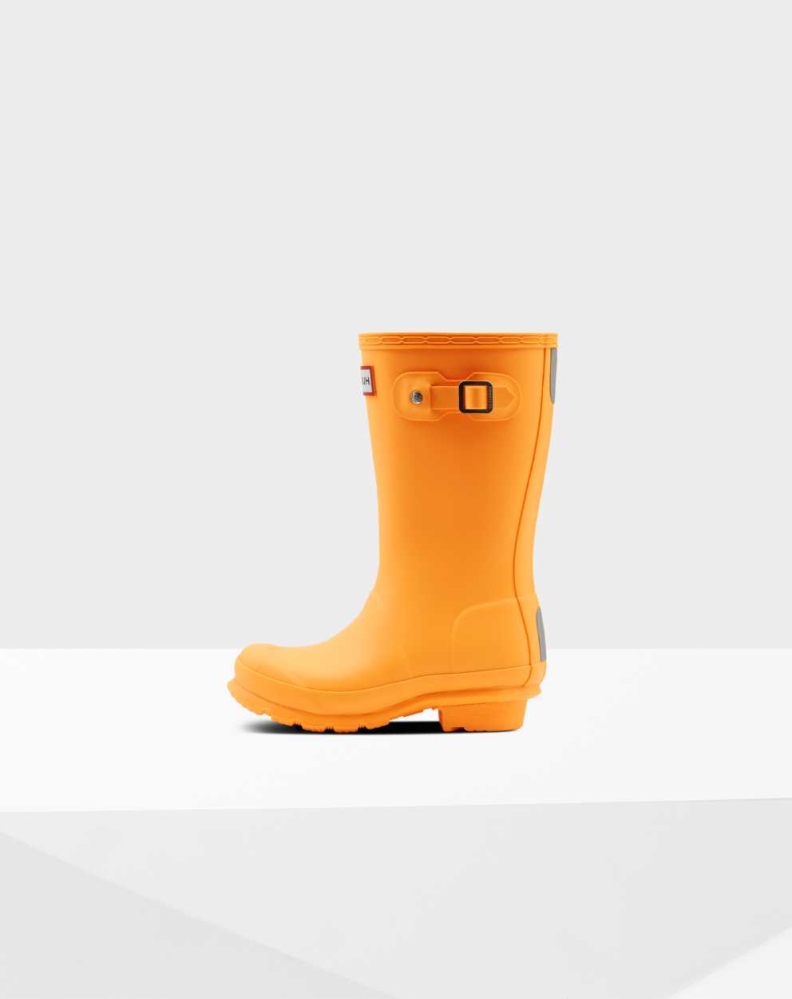 Orange Kids' Hunter Original Big Wellington Short Rain Boots | NJPG-10964