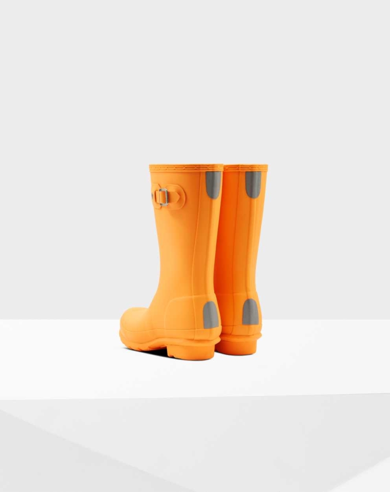 Orange Kids' Hunter Original Big Wellington Short Rain Boots | NJPG-10964