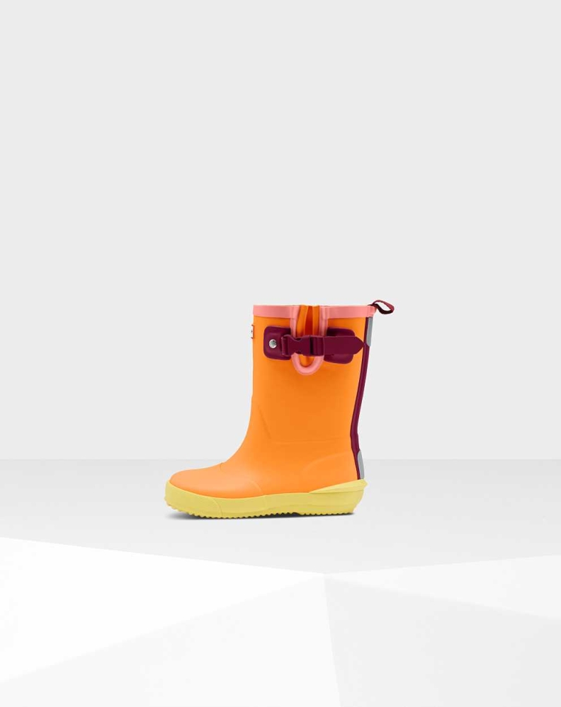 Orange Kids' Hunter Original Davison Wellington Short Rain Boots | TZSV-16897