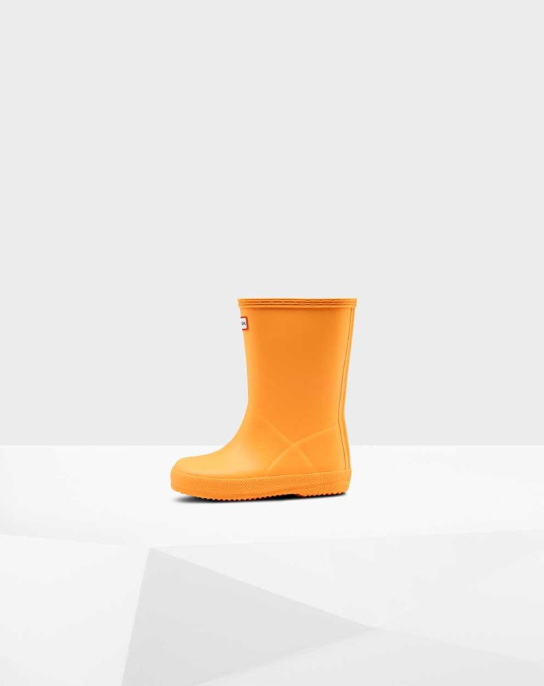 Orange Kids' Hunter Original First Classic Wellington Short Rain Boots | RGBT-97248