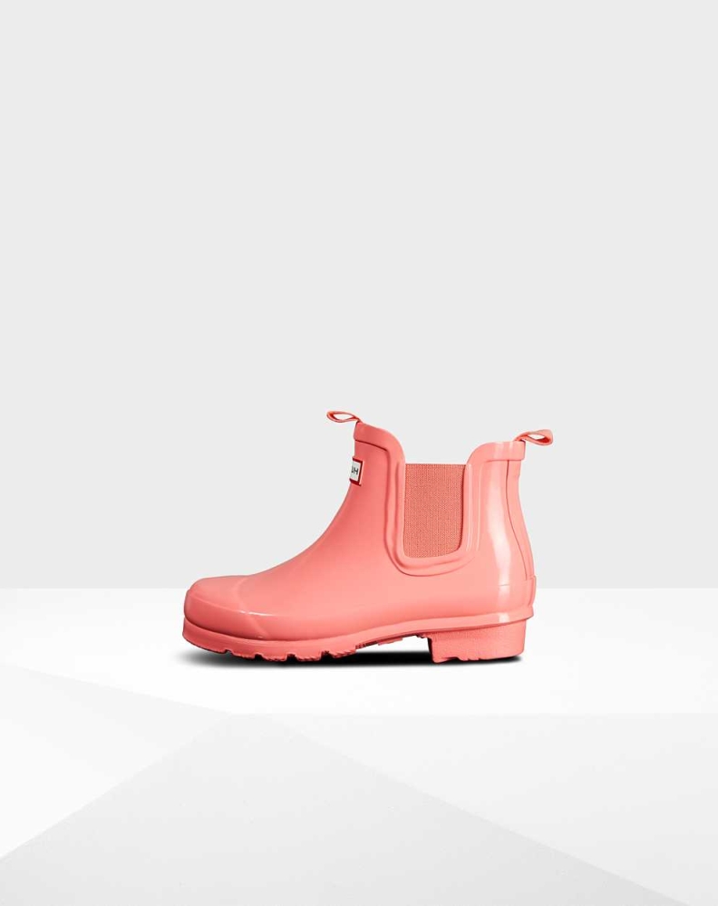 Pink Kids' Hunter Original Big Gloss Chelsea Boots | QNCH-54921