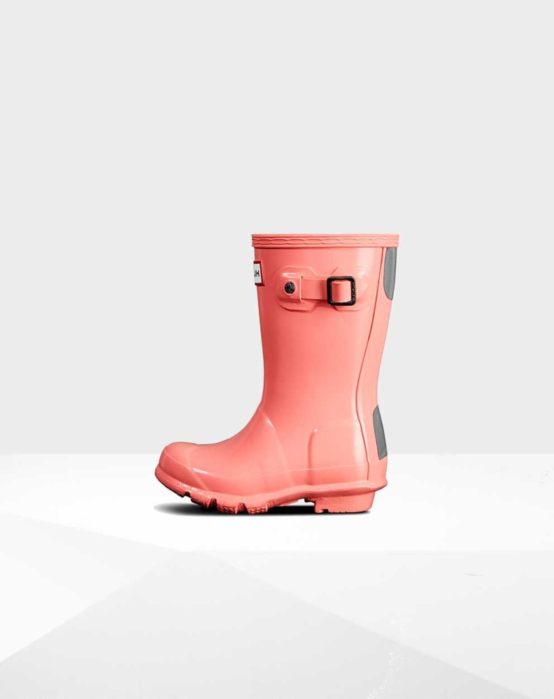 Pink Kids' Hunter Original Big Gloss Wellington Short Rain Boots | WZMB-92308