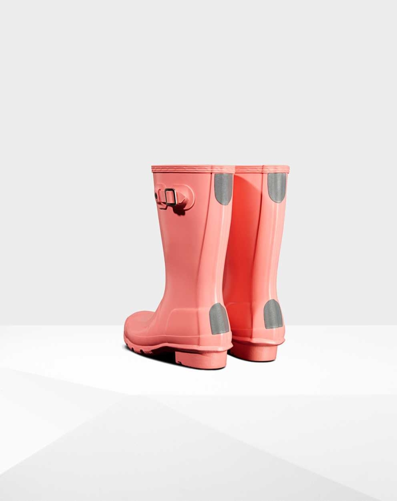 Pink Kids' Hunter Original Big Gloss Wellington Short Rain Boots | WZMB-92308