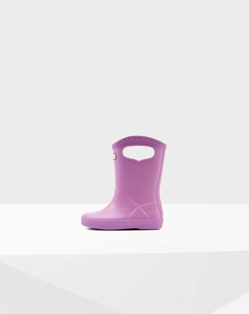 Pink Kids' Hunter Original First Classic Grab Handle Wellington Short Rain Boots | KPNC-35192