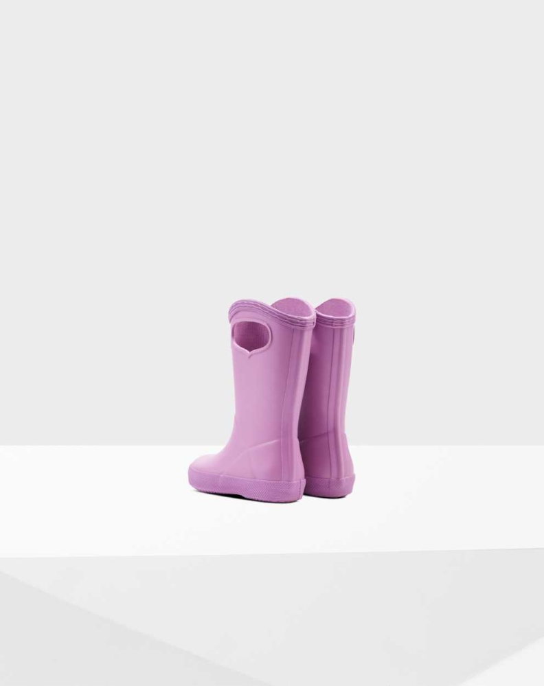 Pink Kids' Hunter Original First Classic Grab Handle Wellington Short Rain Boots | KPNC-35192