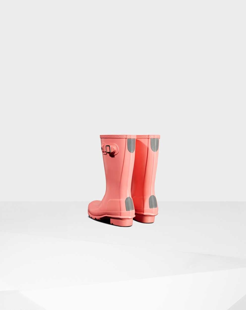 Pink Kids' Hunter Original Little Gloss Wellington Short Rain Boots | GEVB-64819