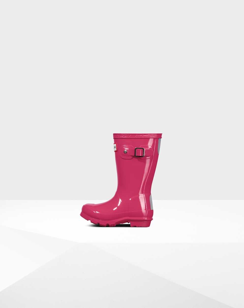 Pink Kids' Hunter Original Little Gloss Wellington Short Rain Boots | VAEZ-37109