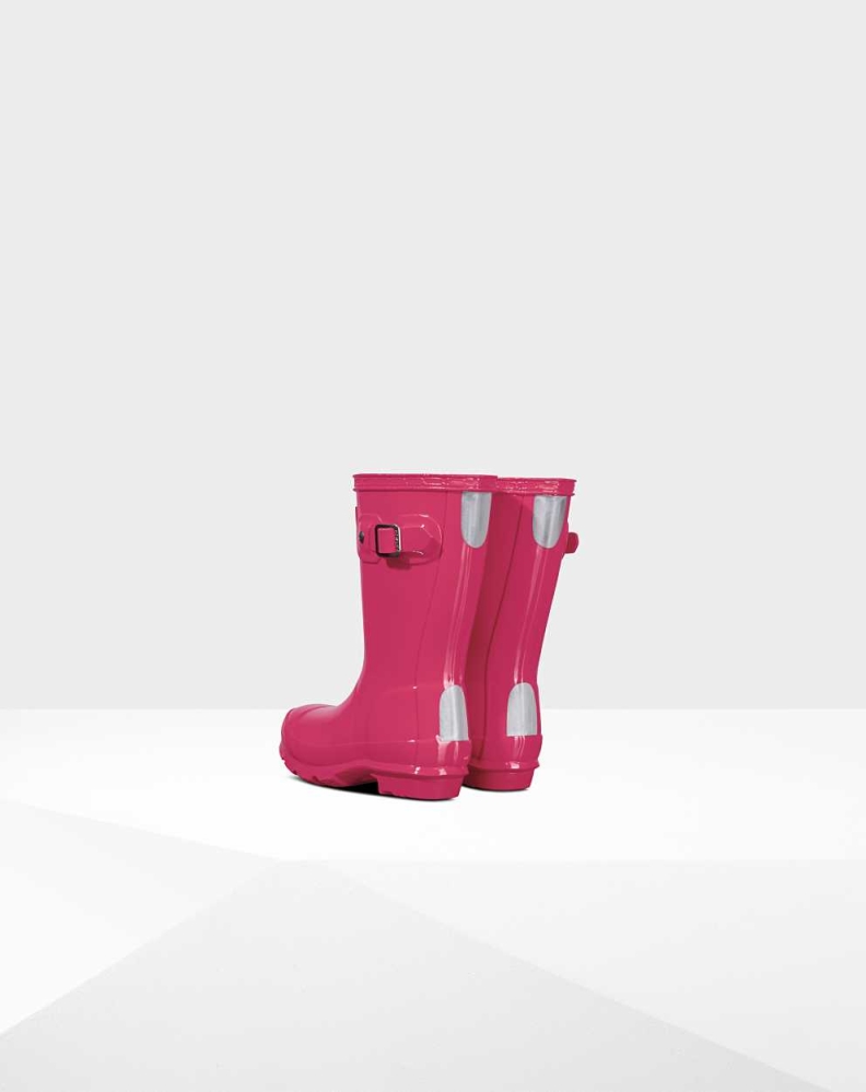 Pink Kids' Hunter Original Little Gloss Wellington Short Rain Boots | VAEZ-37109