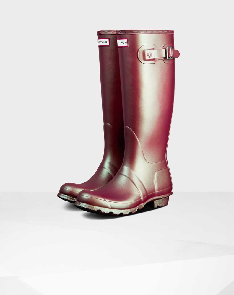 Pink Women\'s Hunter Original Nebula Wellington Tall Rain Boots | NLGD-71458