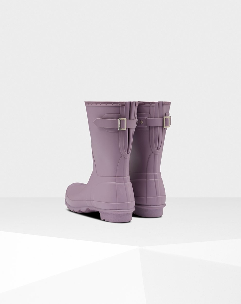 Purple Women's Hunter Original Back Adjustable Short Rain Boots | YAVL-43758