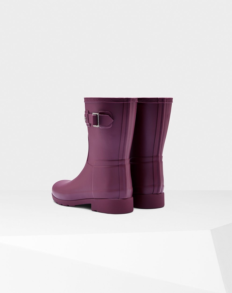 Purple Women's Hunter Refined Slim Fit Short Rain Boots | BIFX-98637