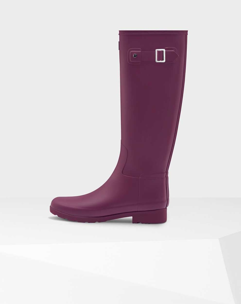 Purple Women's Hunter Refined Slim Fit Wellington Tall Rain Boots | QTVR-06132