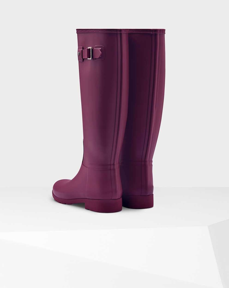 Purple Women's Hunter Refined Slim Fit Wellington Tall Rain Boots | QTVR-06132