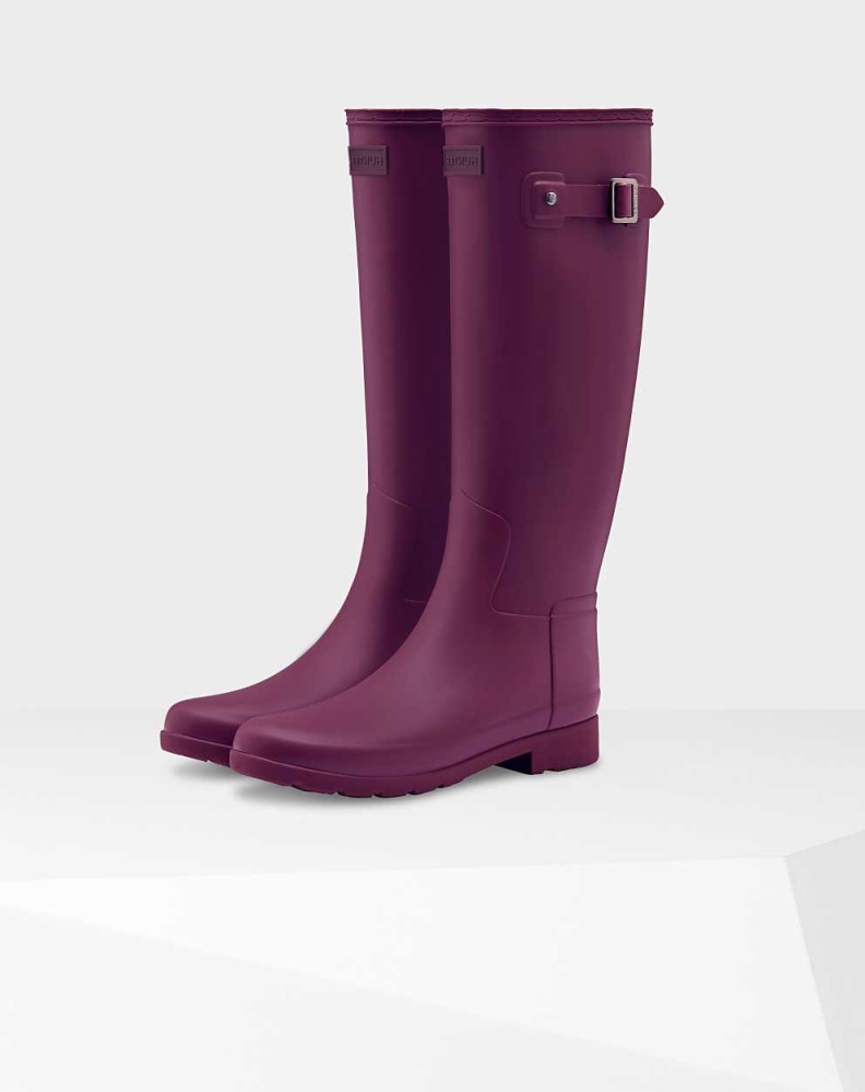 Purple Women\'s Hunter Refined Slim Fit Wellington Tall Rain Boots | QTVR-06132