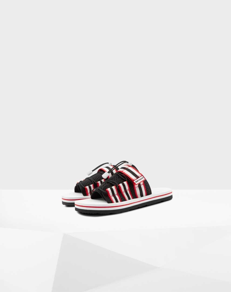 Red Black Men's Hunter Original Beach Slides | FSHR-72501