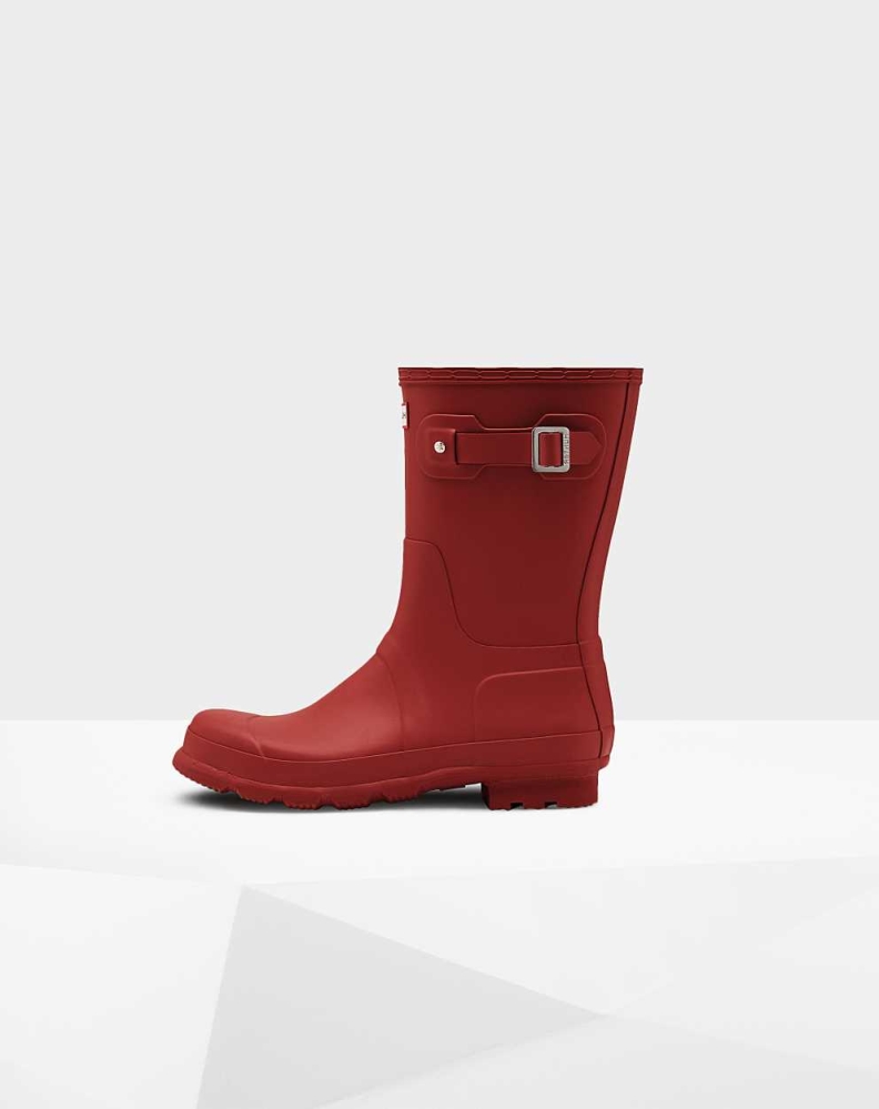 Red Men's Hunter Original Wellington Short Rain Boots | FIKZ-21397