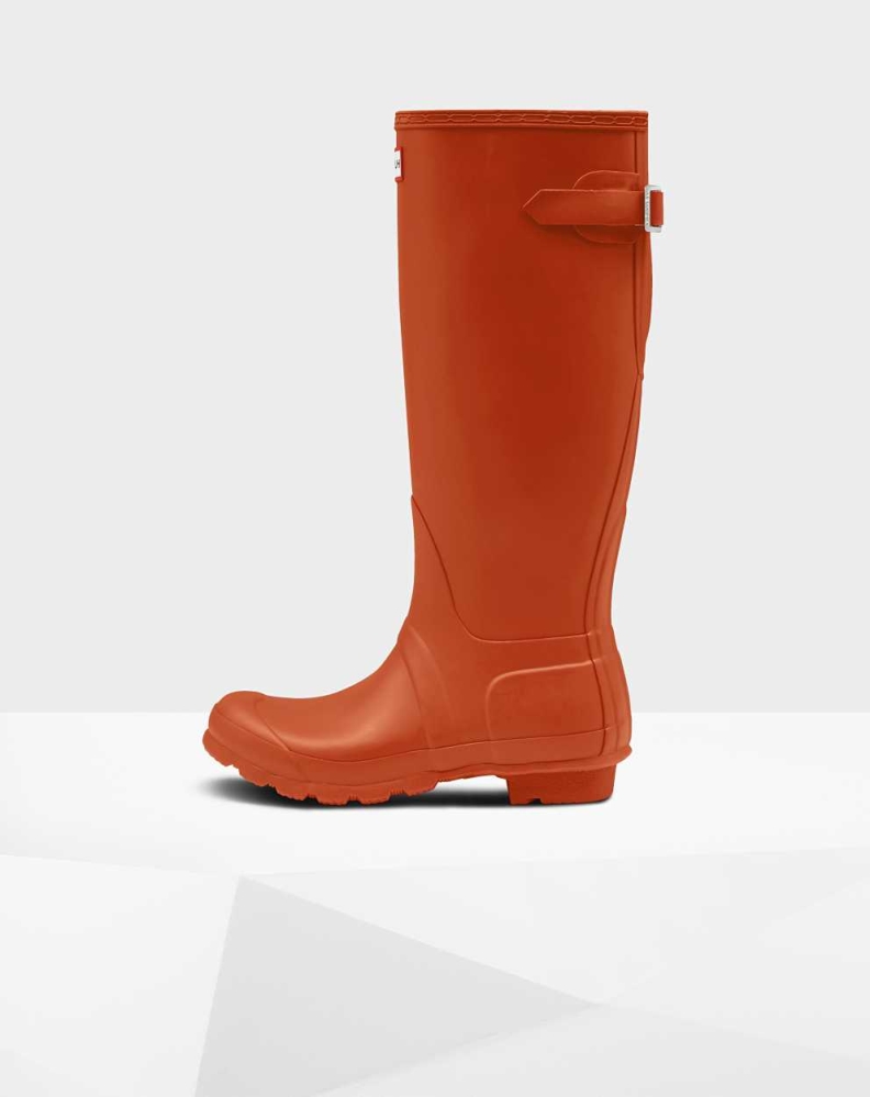 Red Women's Hunter Original Back Wellington Tall Rain Boots | ZTQM-65234