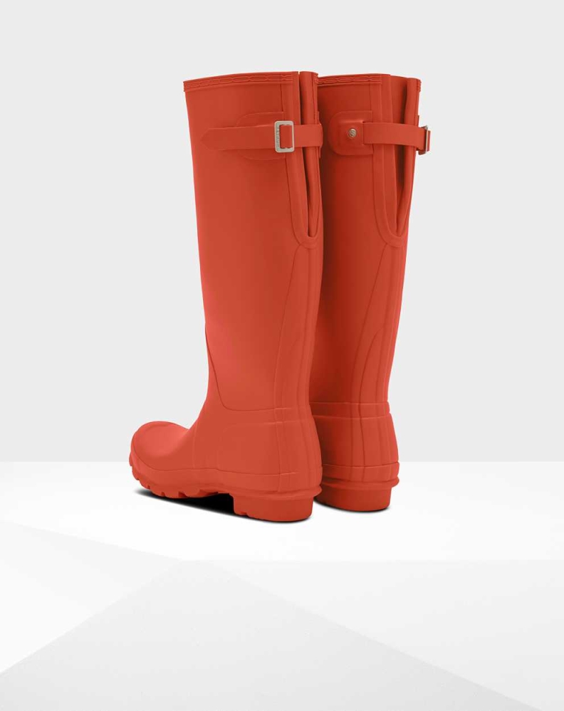 Red Women's Hunter Original Back Wellington Tall Rain Boots | ZTQM-65234