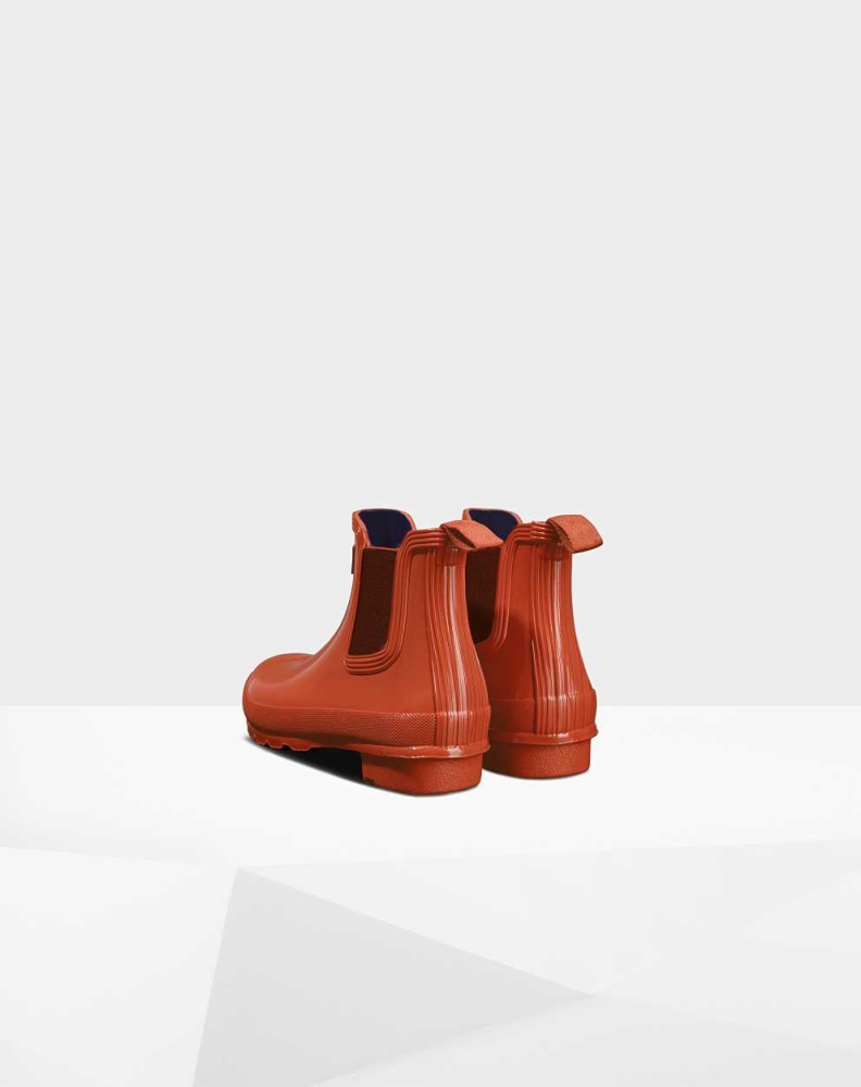 Red Women's Hunter Original Gloss Chelsea Boots | BIAX-94217