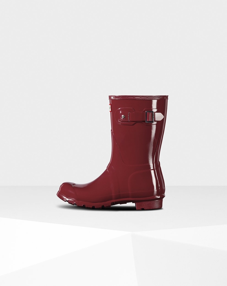 Red Women's Hunter Original Gloss Short Rain Boots | QRHP-25430