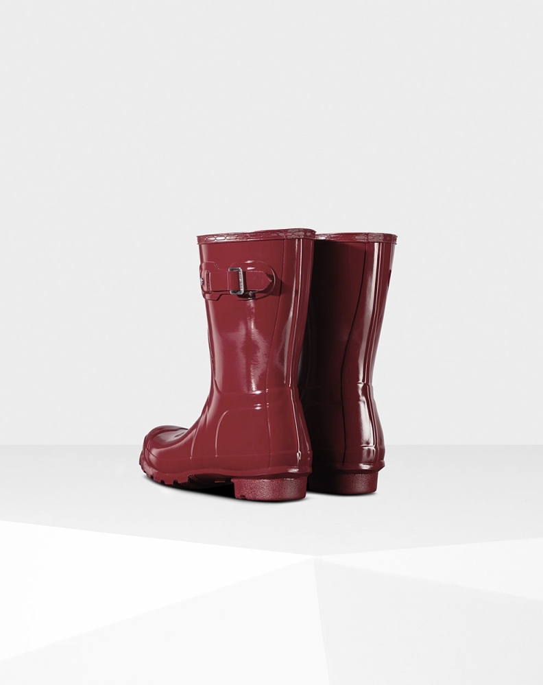 Red Women's Hunter Original Gloss Short Rain Boots | QRHP-25430