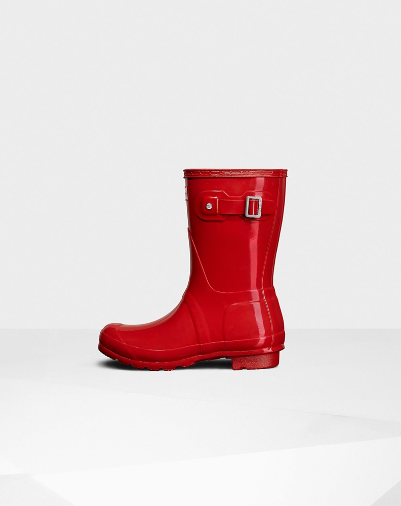 Red Women's Hunter Original Gloss Short Rain Boots | SAVB-28506