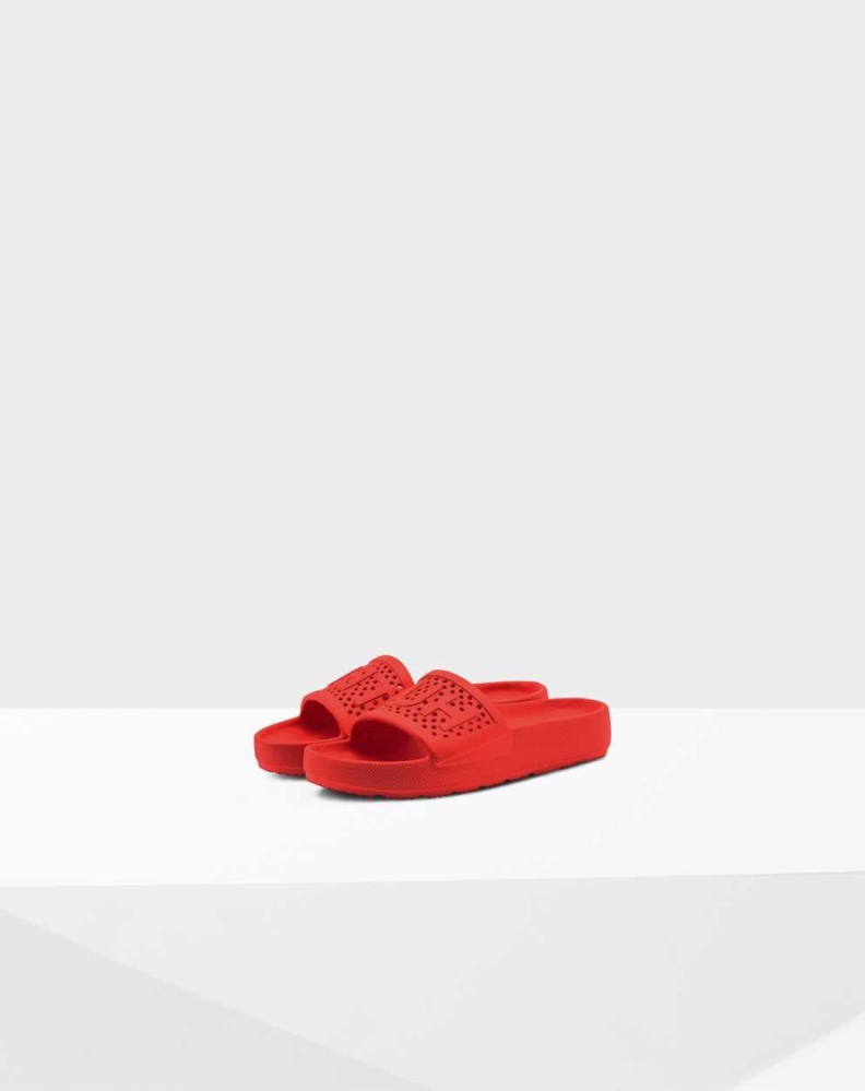 Red Women's Hunter Original Lightweight Moulded Slides | JPGW-49167