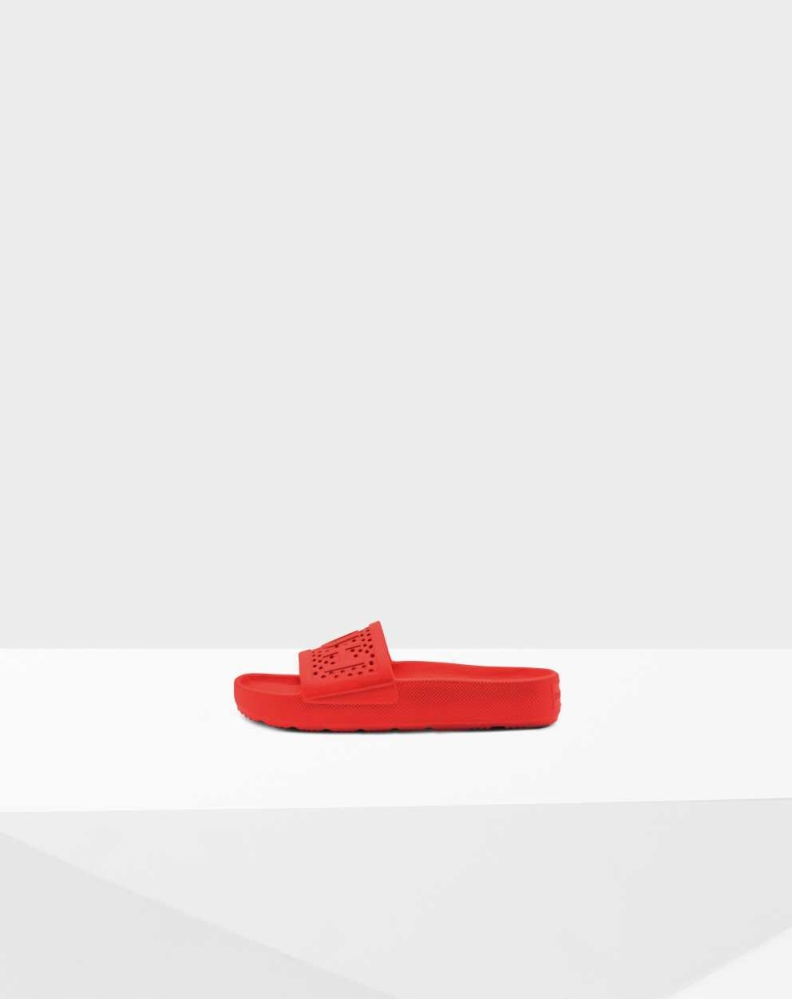 Red Women\'s Hunter Original Lightweight Moulded Slides | JPGW-49167