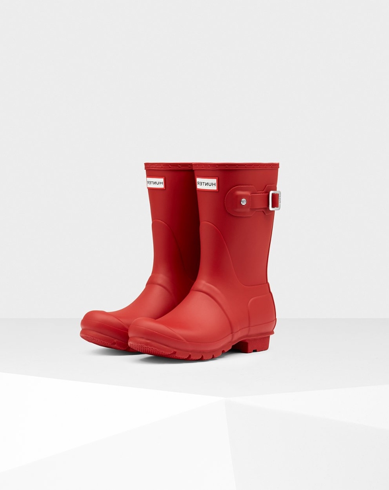 Red Women\'s Hunter Original Short Rain Boots | FZAW-48163