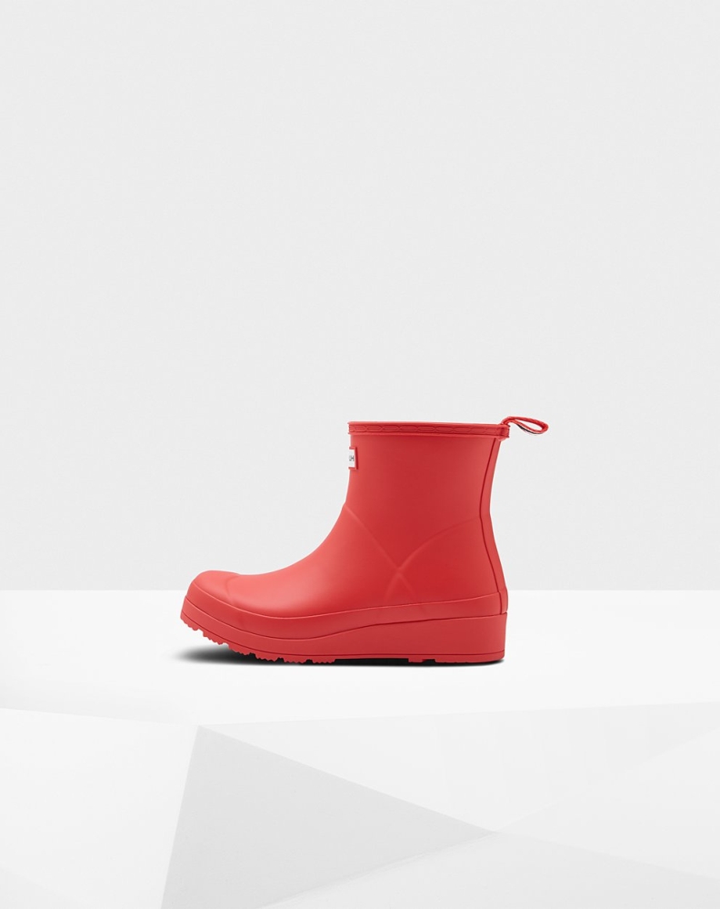 Red Women's Hunter Original Short Rain Play Boots | JDFB-53408