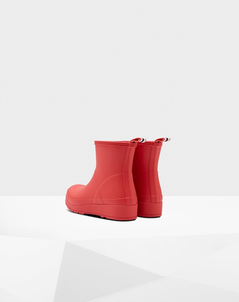 Red Women's Hunter Original Short Rain Play Boots | JDFB-53408