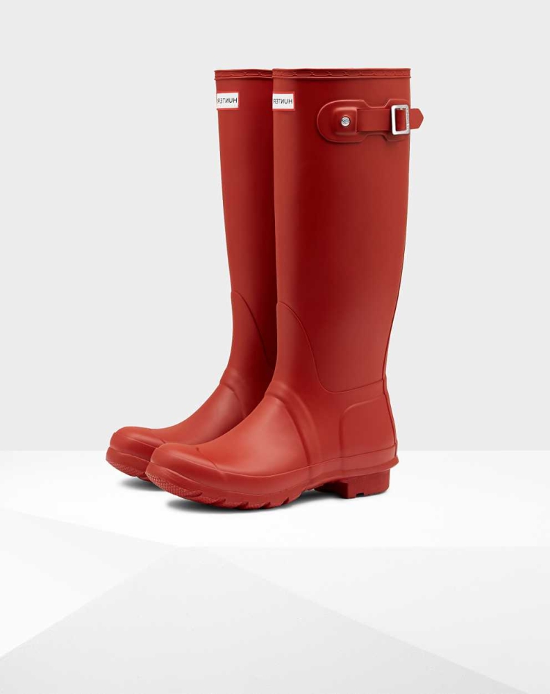 Red Women\'s Hunter Original Wellington Tall Rain Boots | NQZX-52347