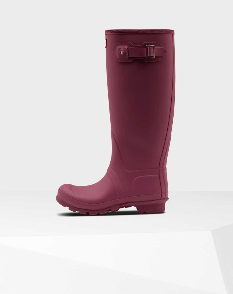 Red Women's Hunter Original Wide Leg Wellington Tall Rain Boots | HZEG-87629