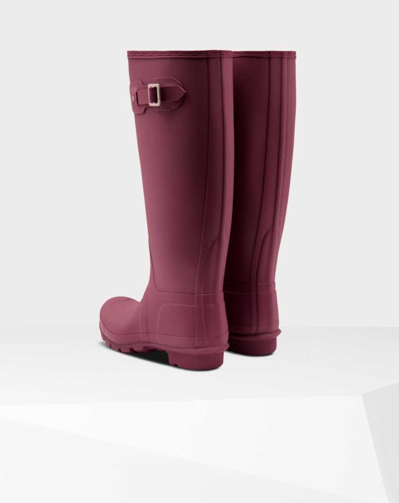 Red Women's Hunter Original Wide Leg Wellington Tall Rain Boots | HZEG-87629