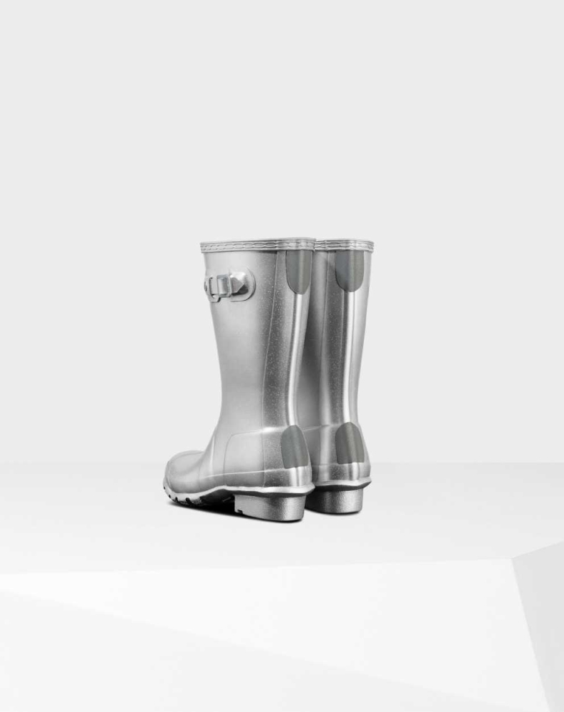 Silver Kids' Hunter Original Big Cosmic Wellington Short Rain Boots | QGWE-19623