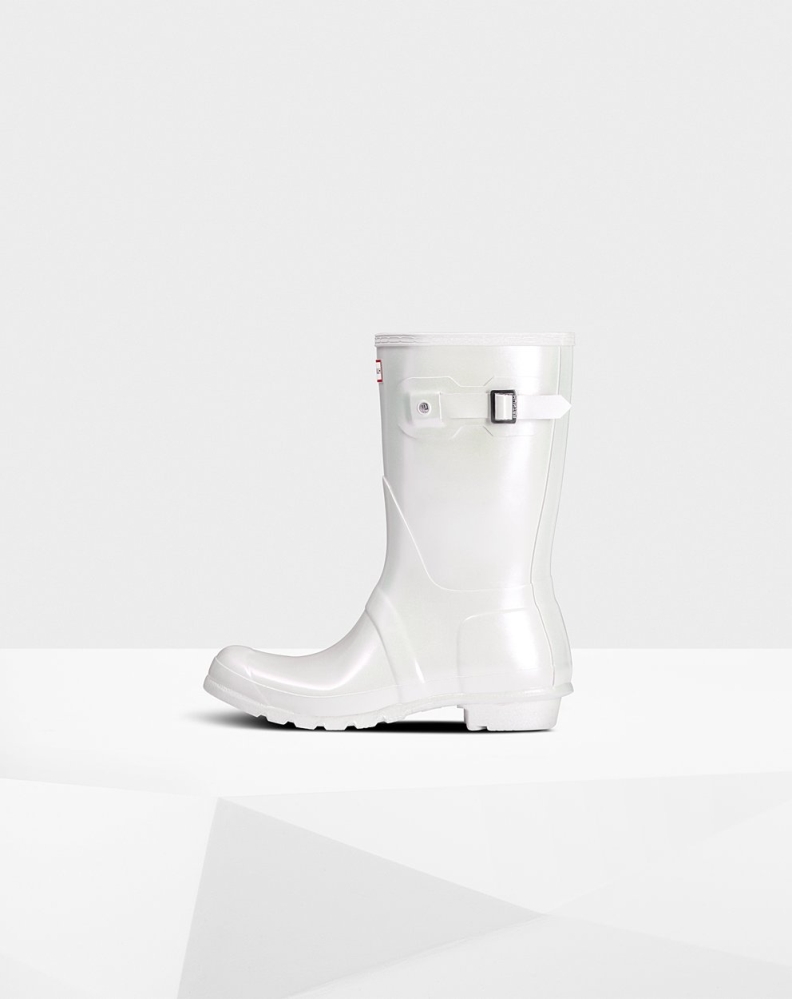 Silver Women's Hunter Original Nebula Short Rain Boots | TLCD-38964