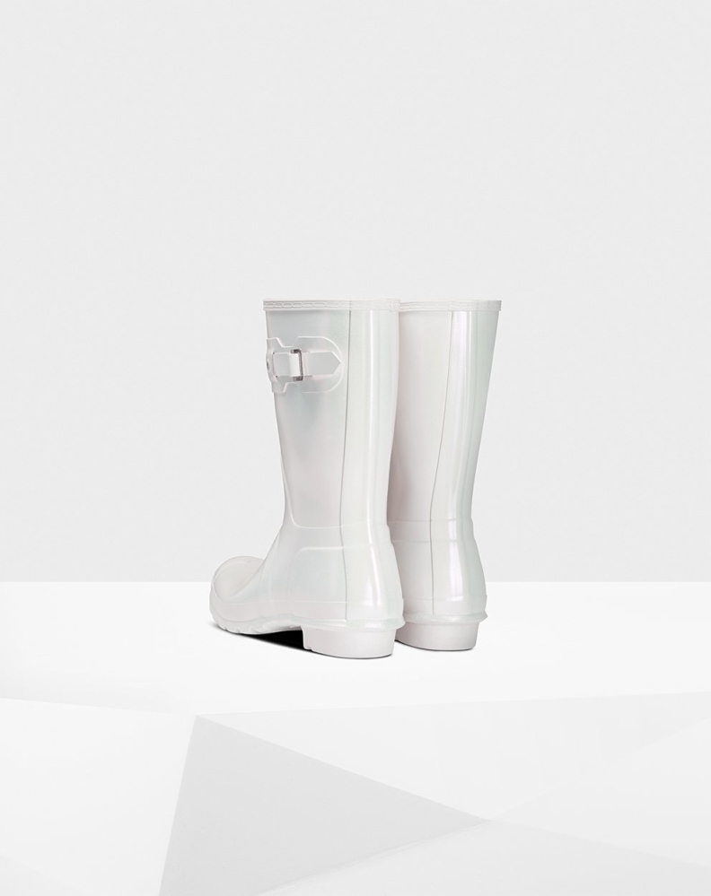 Silver Women's Hunter Original Nebula Short Rain Boots | TLCD-38964