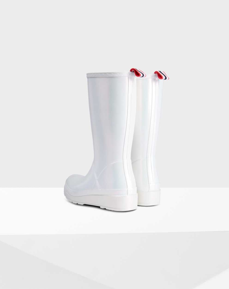 Silver Women's Hunter Original Play Nebula Wellington Tall Rain Boots | DEGP-70849