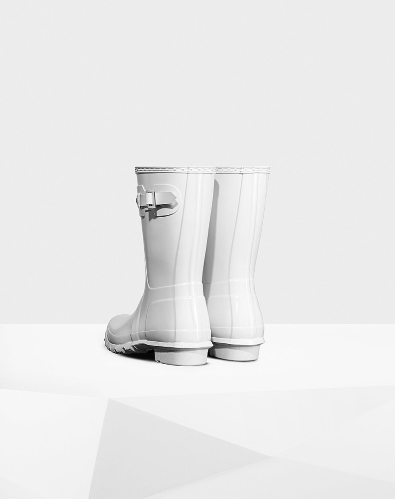 White Women's Hunter Original Gloss Short Rain Boots | ROWH-18274