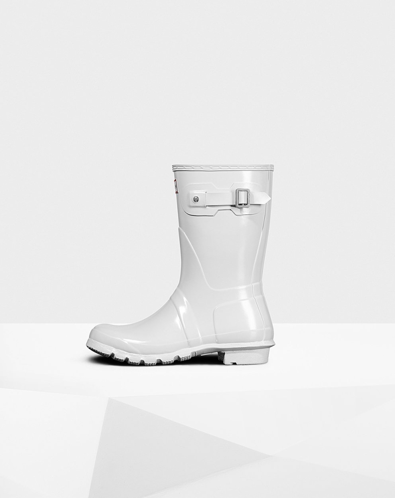 White Women\'s Hunter Original Gloss Short Rain Boots | ROWH-18274