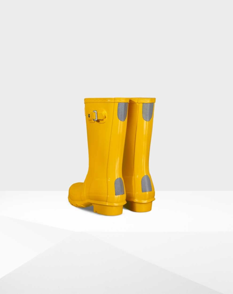 Yellow Kids' Hunter Original Big Gloss Wellington Short Rain Boots | FHLY-25948