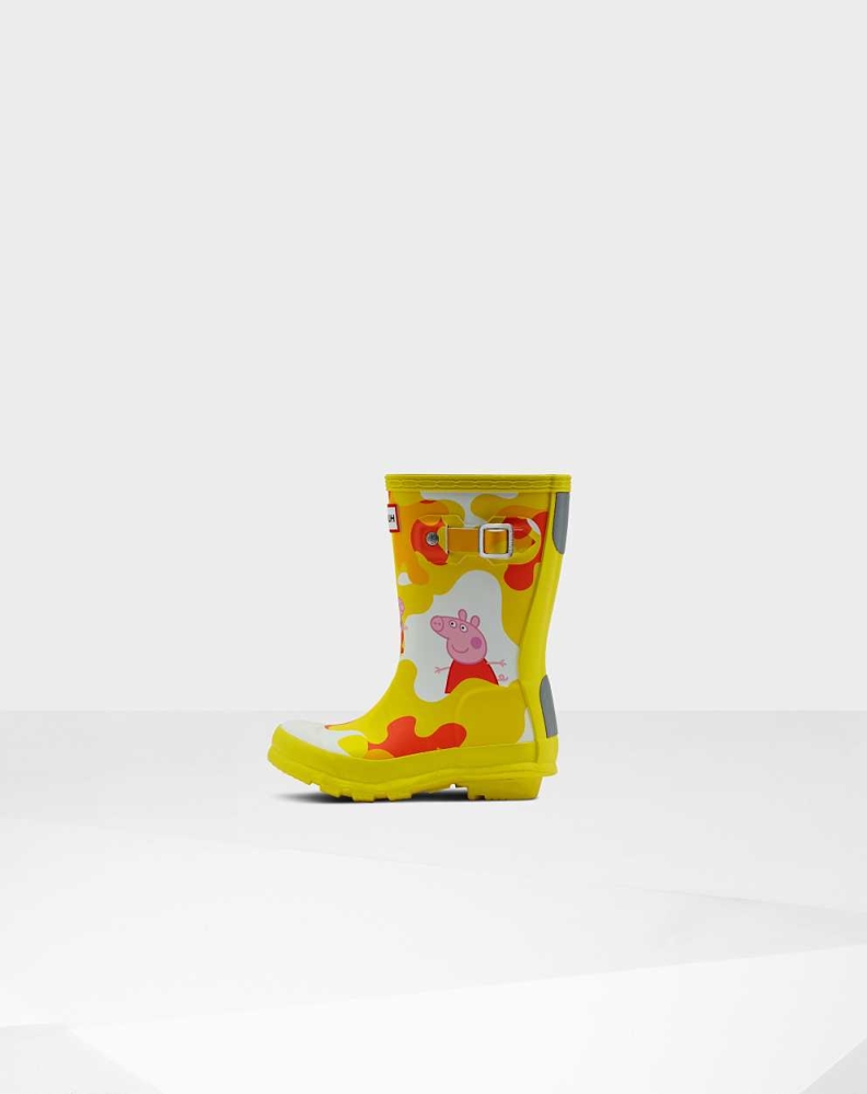 Yellow Kids' Hunter Original Little Peppa Pig Wellington Short Rain Boots | XPUO-02138