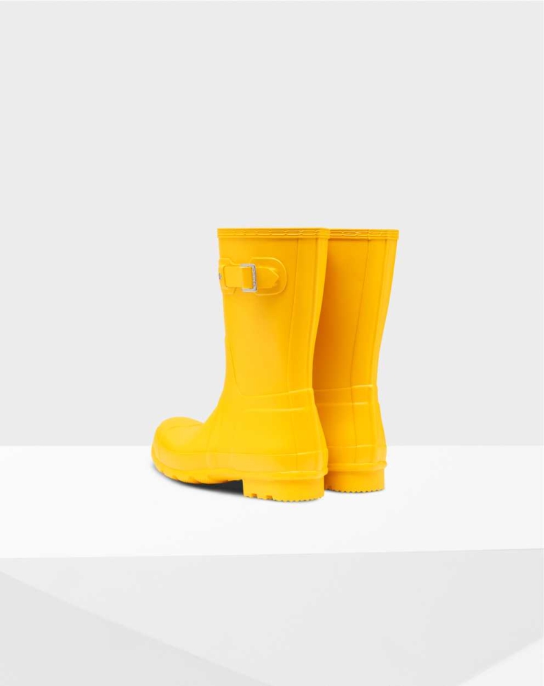 Yellow Men's Hunter Original Wellington Short Rain Boots | WQFC-53860