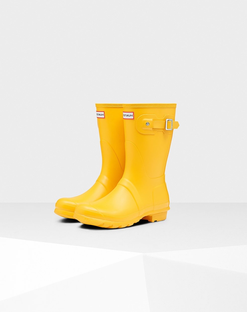 Yellow Women's Hunter Original Short Rain Boots | GHWX-80735