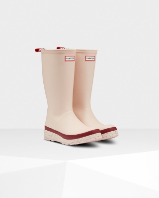 Beige Red Women's Hunter Original Tall Speckle Rain Play Boots | GMNJ-98146