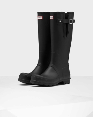 Black Men's Hunter Original Side Adjustable Wellington Tall Rain Boots | NIGC-86427