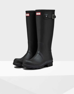 Black Men's Hunter Original Wellington Tall Rain Boots | UING-10638