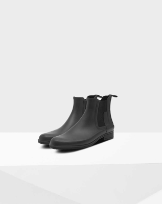 Black Men's Hunter Refined Slim Fit Chelsea Boots | IDOB-45310