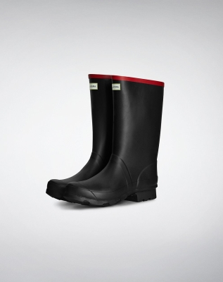 Black Women's Hunter Argyll Short Rain Boots | HVUZ-37219