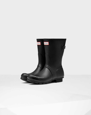 Black Women's Hunter Original Back Wellington Short Rain Boots | CAYS-93054